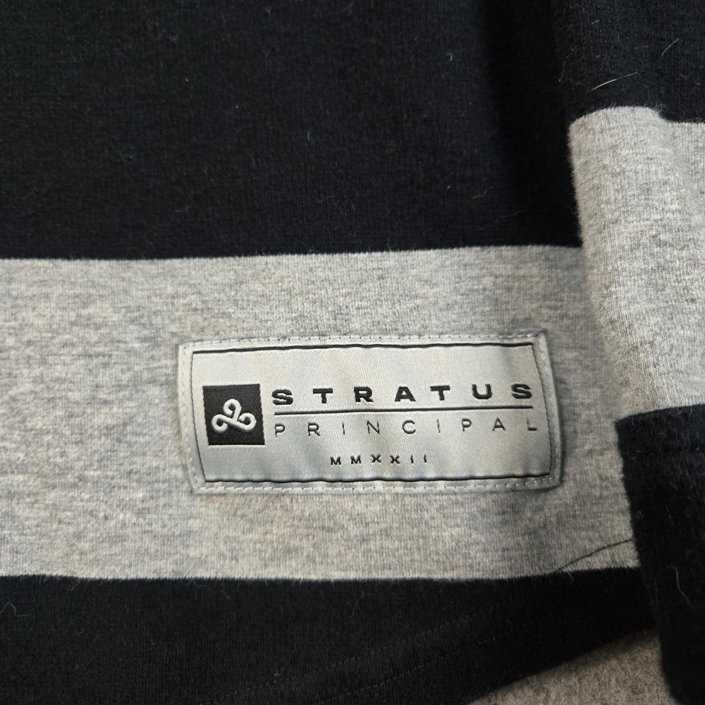 Cloud 9 Gaming Rugby Shirt Men's L‎ Black Gray Striped Polo Elbow Patch Skater - Picture 4 of 10
